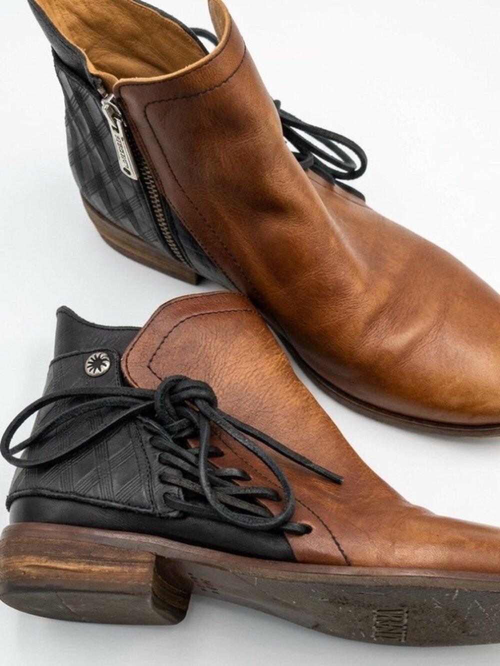 Anthropologie Veracruz Leather Wrap Ankle Boots, Size 39